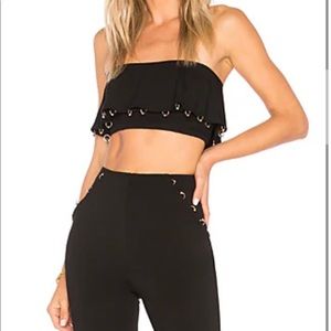 h:ours Bandeau Chain Ellis Top in Black S